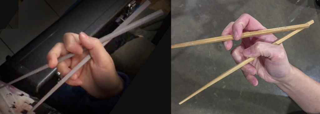 Chopsticks Marcosticks - Dino Claws Grip vs Chicken Claws Grip-Open posture-IMG_3737_IMG_6882_FRD