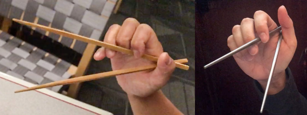 Chopsticks Marcosticks - User 10-Muppet Grip vs Dangling Stick-Open posture-IMG_3397_IMG_8415_FRD