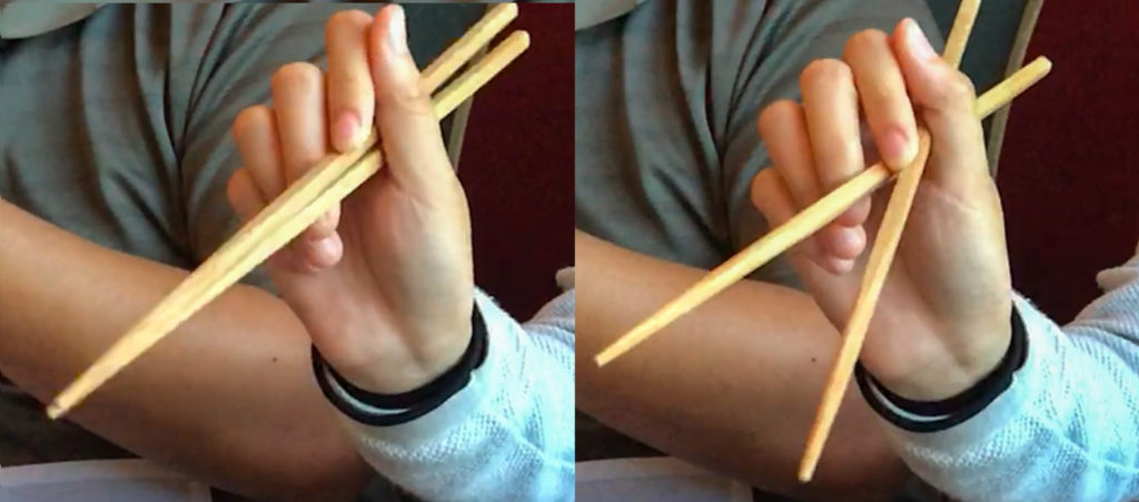 Chopsticks Marcosticks User 12 mirrored-Scissorhand Grip-Closed vs Open postures-banner-IMG_3436_mirrored_FRD