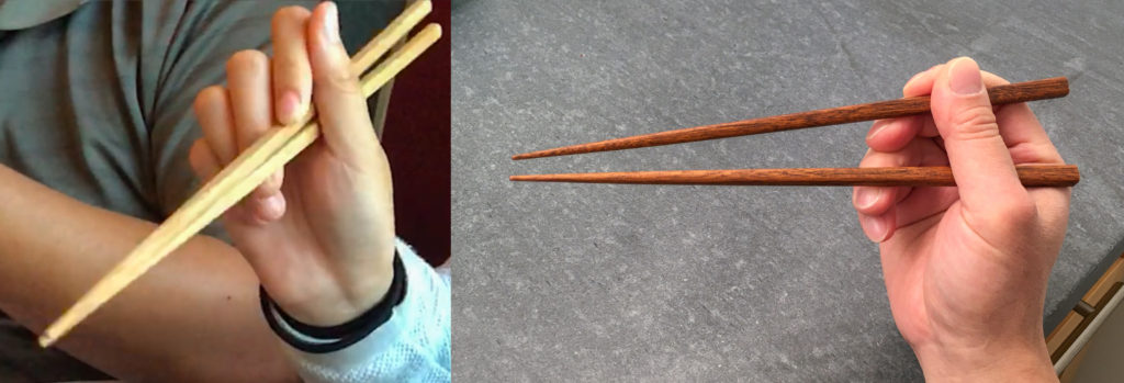 Chopsticks Marcosticks - User 12 mirrored-Scissorhand Grip-Compared to Standard Grip-Closed posture-IMG_3436_mirrored_IMG_7426_FRD