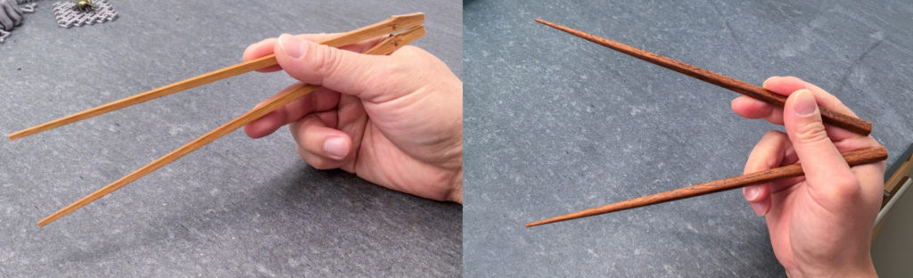 Marcosticks - Finger Pistol Grip - UserArtistConcept - Compared to Standard Grip - Open posture -IMG_8316-IMG_7430_chopsticks
