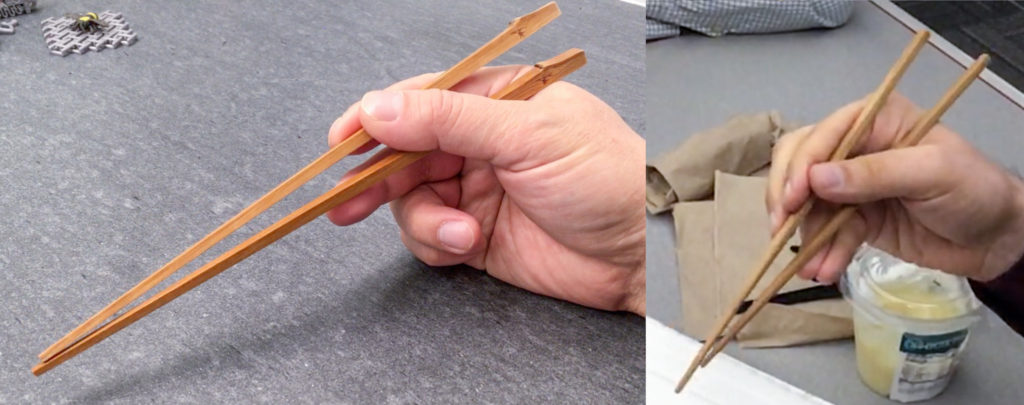Marcosticks - Finger Pistol Grip - UserArtistConcept - Compared to Vulcan Grip - Closed posture - IMG_8316-IMG_3401_chopsticks