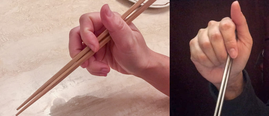 Marcosticks - Dangling Stick - User18 - Comparison to User 8 - Crossed vs not - Closed posture - IMG_8507_IMG_8415 - chopsticks