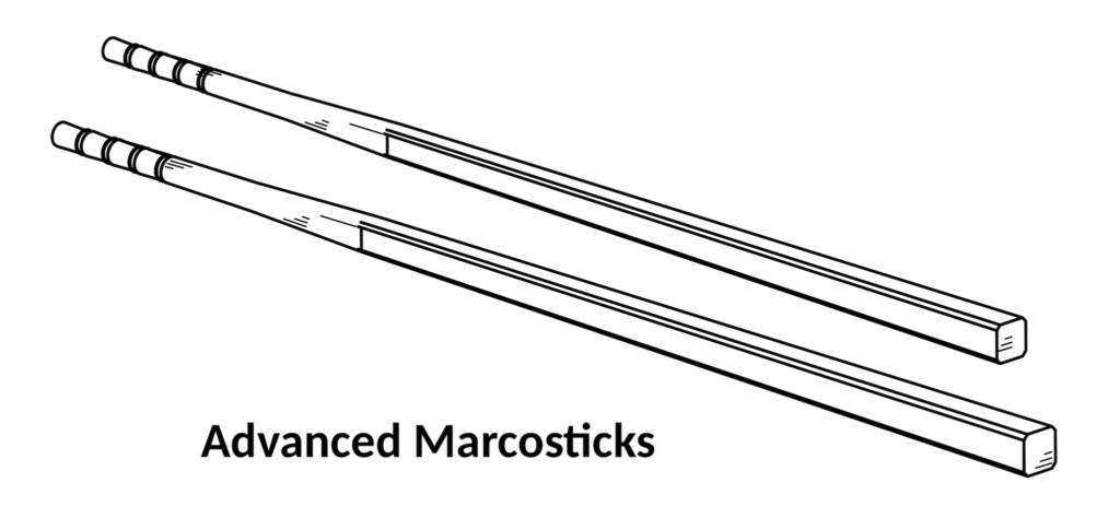 2020 marcosticks - Model A1 Advanced Marcosticks - Plain Chopsticks - Square without labels