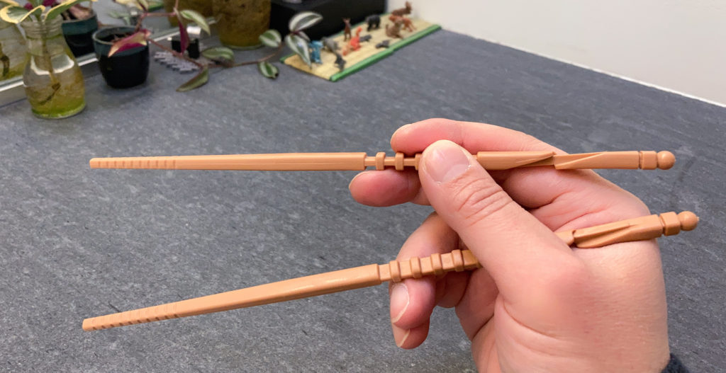 Tweezer chopsticks - Kwik Stix used as chopsticks