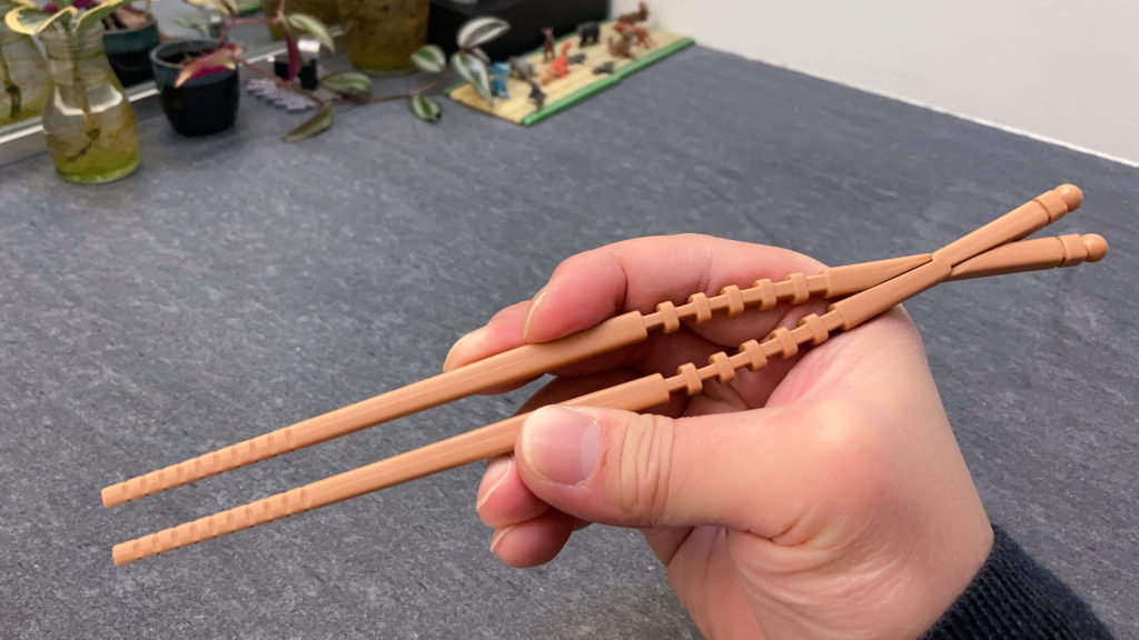 Tweezer chopsticks - Kwik Stix used as tweezers