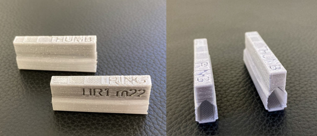 3D-printed Finger helper bars model HT thumb and HR ring finger