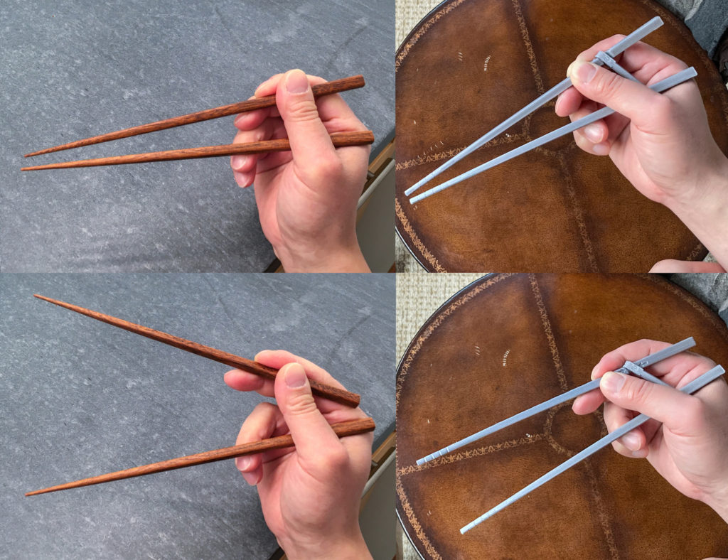 Training Marcosticks (right), compared to plain marcosticks (left)