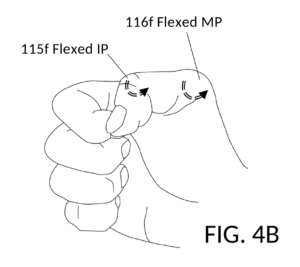 Training chopsticks utility patent 2020 - FIG 4B closed fist hand gesture