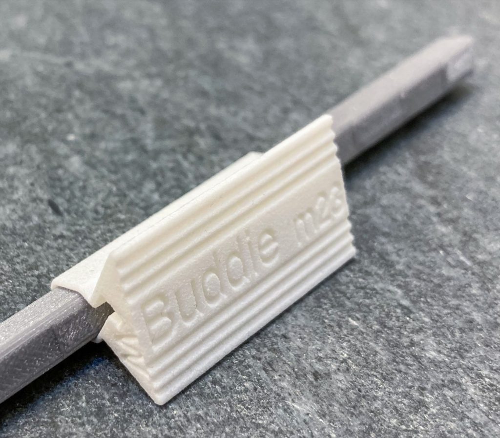 Marcosticks - model B1 Chopstick buddies - White SLS PA2200 chopstick buddie attached to model A marcosticks - IMG_4073