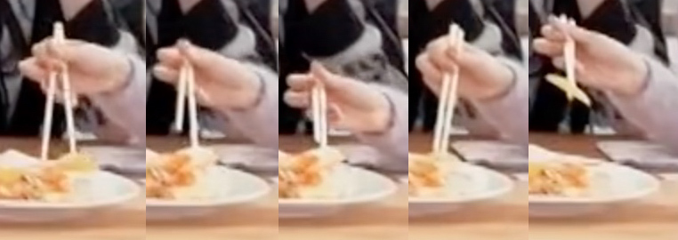 Marcosticks - Tzuyu - Double Hook - Sequence - picking up food - Max open to compression n abutting 1 - TWICE YesNoEp2-sect1 00-51 f-00-50 c d-00-51 a c - chopstick grip